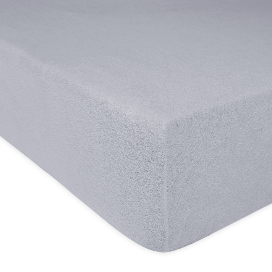 Prześcieradło z bawełny frotte z gumką 120x200 kolor popiel PREMIUM