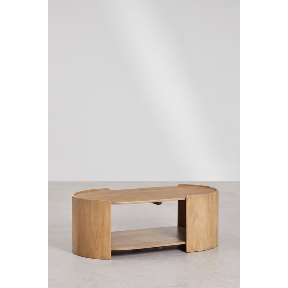 Owalny stolik kawowy 110x60 cm z drewna mango Sidney