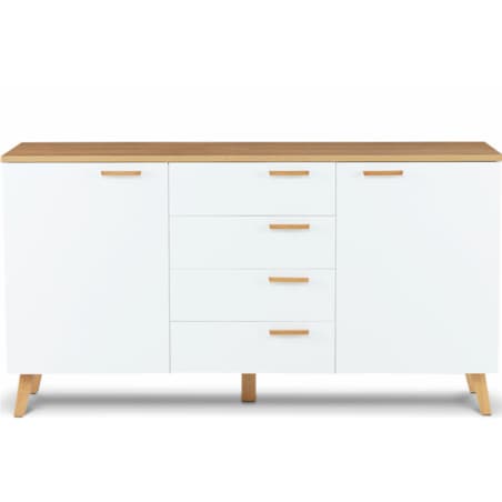 KONSIMO FRISK Skandynawska komoda biała z szufladami