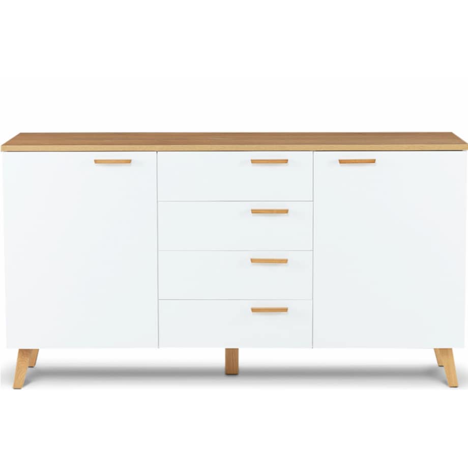 KONSIMO FRISK Skandynawska komoda biała z szufladami