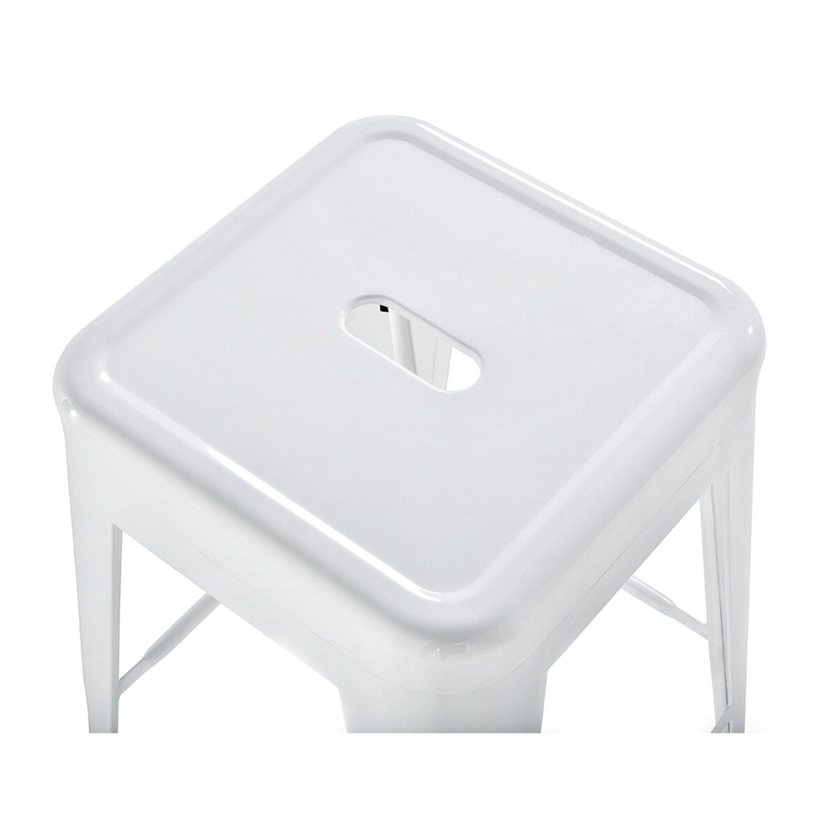 Zestaw 2 stołków barowych metalowych 60 cm biały CABRILLO