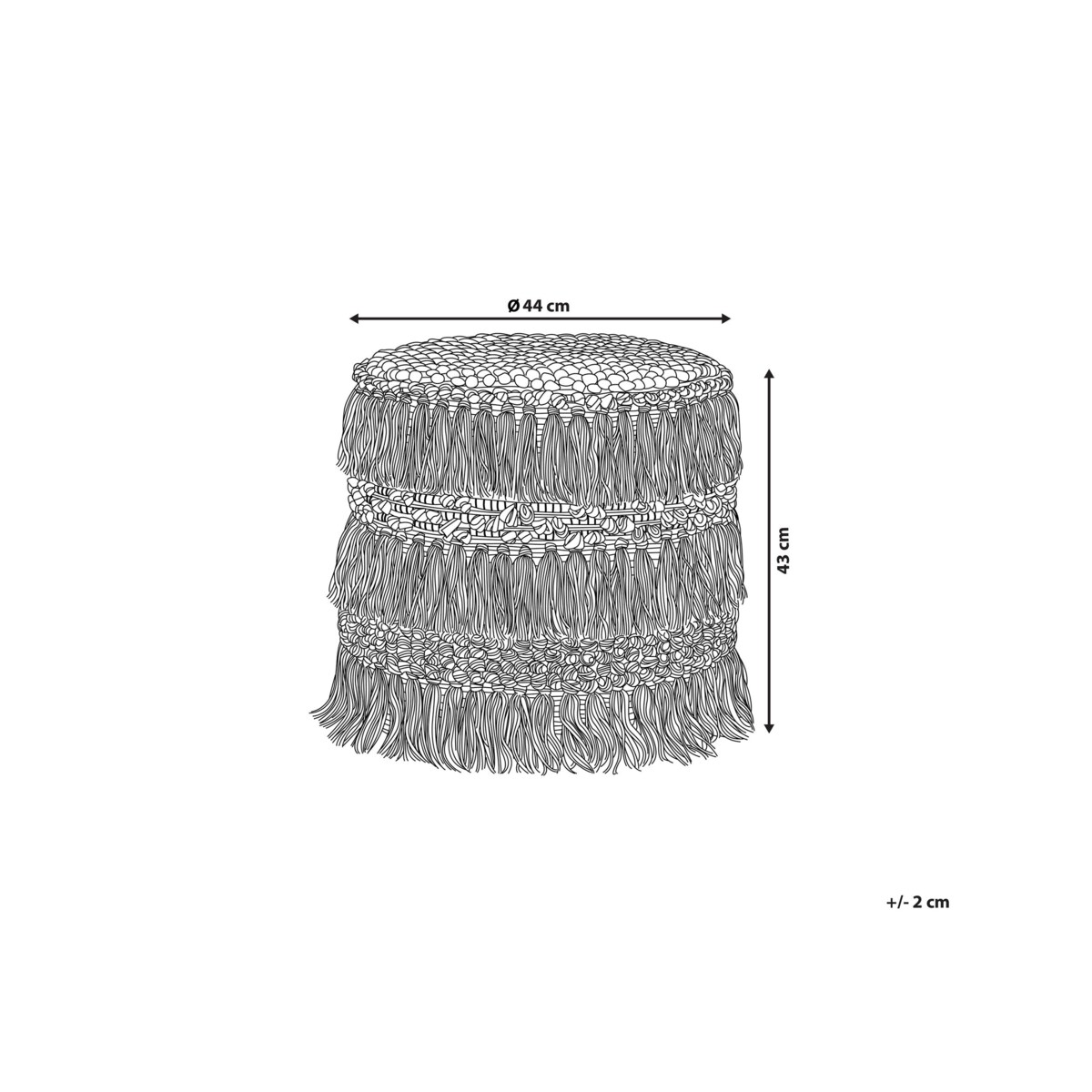 Puf ⌀ 44 cm beżowy NOIDA