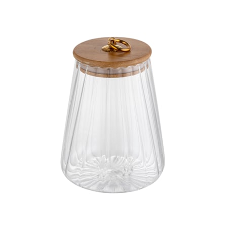 POJEMNIK SZKLANY dekoracyjny kuchenny 1 L ozdobny na jedzenie cukier sól