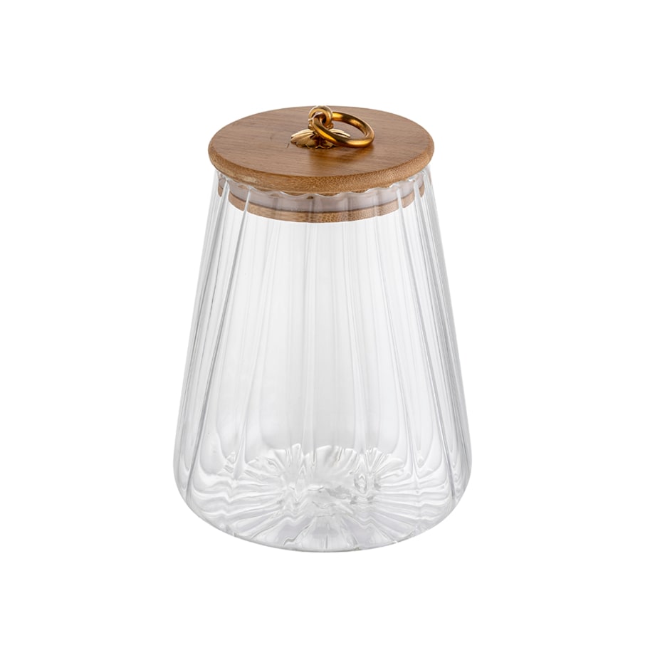 POJEMNIK SZKLANY dekoracyjny kuchenny 1 L ozdobny na jedzenie cukier sól