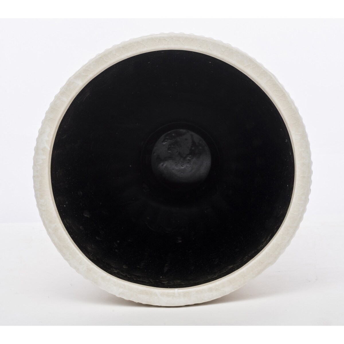 Osłonka kamionkowa kremowo-złota 23,5x21x21 cm na podstawce IRMINA