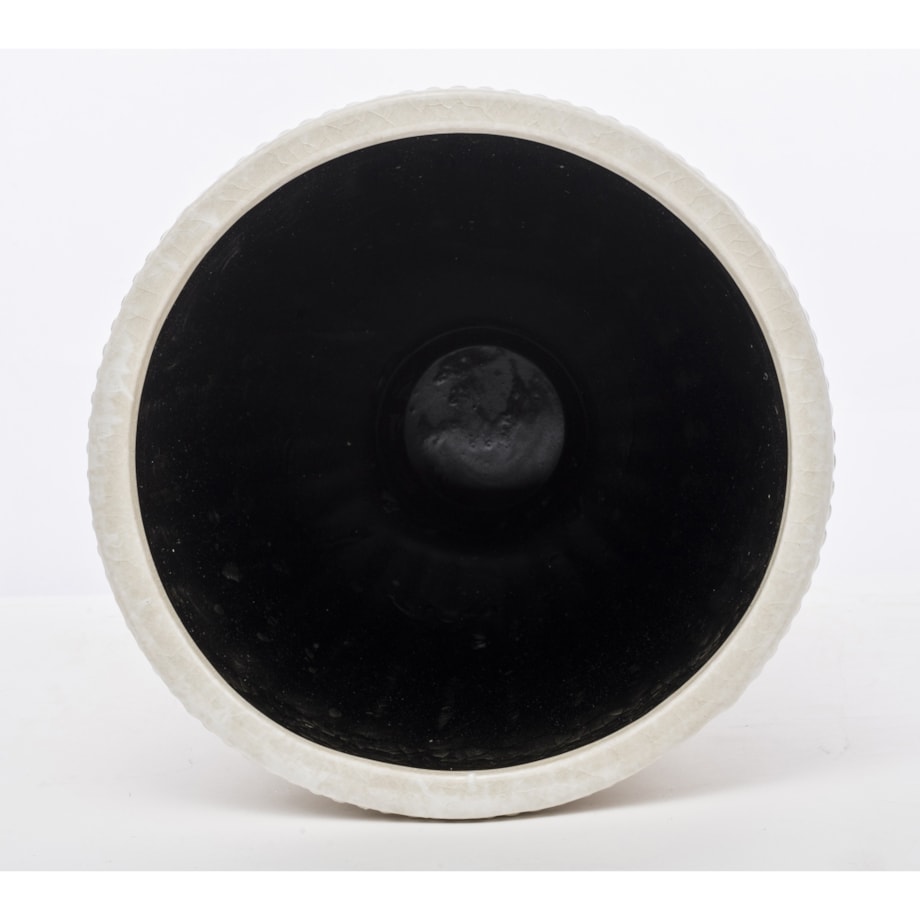 Osłonka kamionkowa kremowo-złota 23,5x21x21 cm na podstawce IRMINA