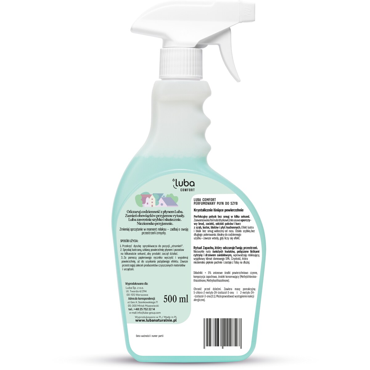 Comfort Perfumowany Płyn do szyb 500 ml Listki Cytryny & Niebieskie kwiaty