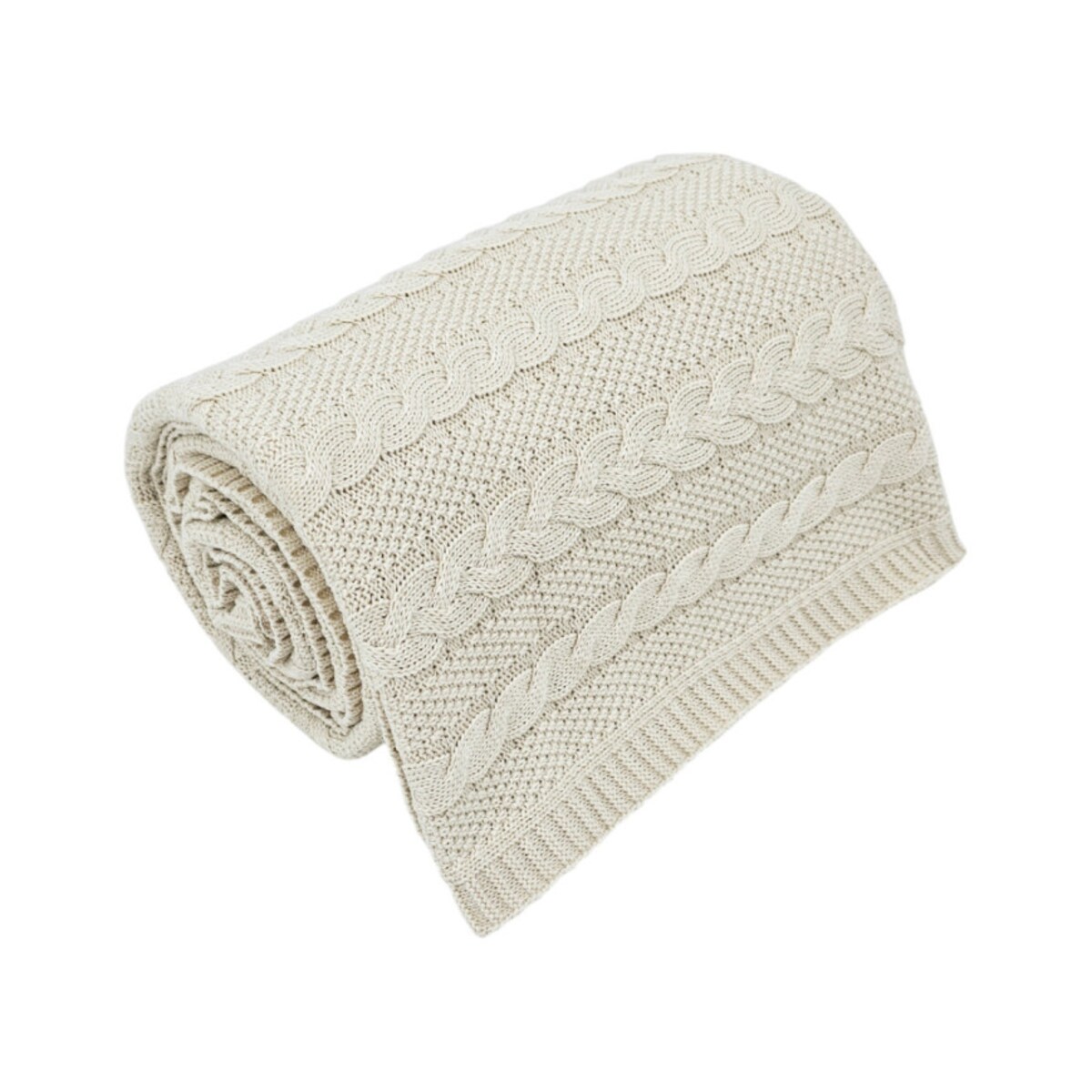 Koc dzianinowy bawełniany 200x220 cm – VENEZIA200 LATTE