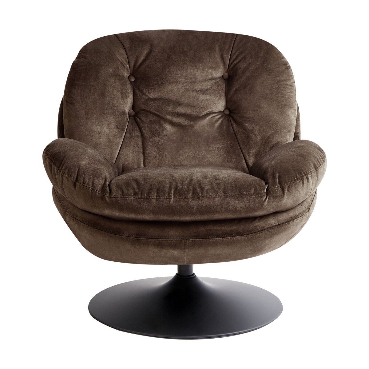 Fotel obrotowy NOLVIK Welur Ciemnobrązowy