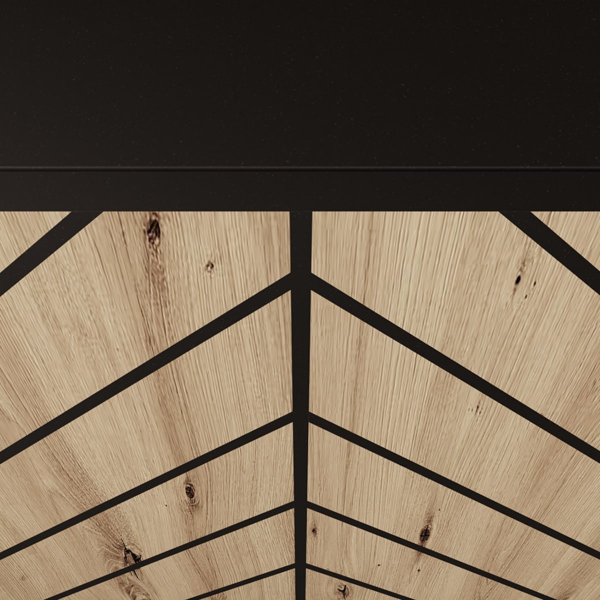 Szafka RTV IGO 200 cm wisząca,do salonu, wzór jodełka- artisan+czarny