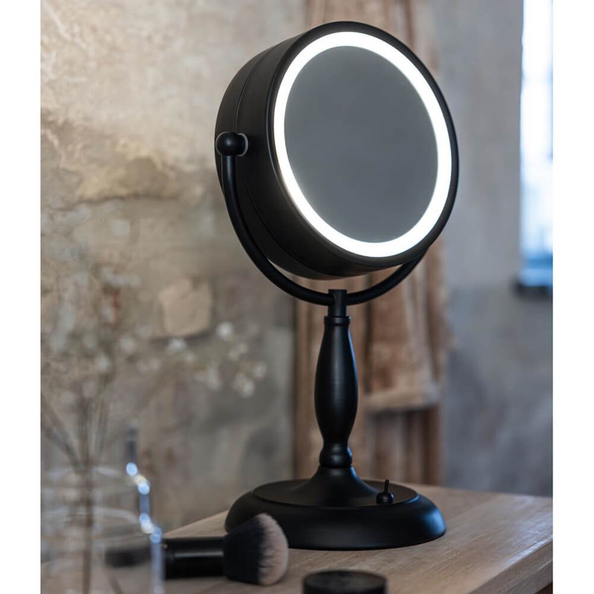 Stojąca lampka na biurko z lustrem Face 108788 Markslojd włącznik czarny