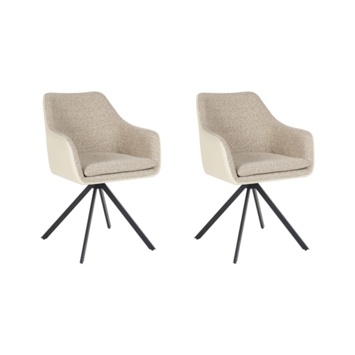 Zestaw 2 krzeseł LITHIA Beżowoszary