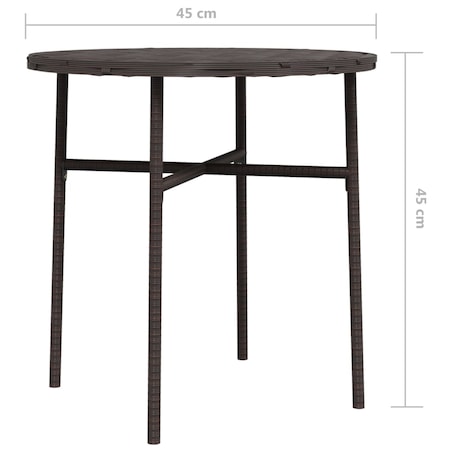 vidaXL Stolik herbaciany, brązowy, 45 cm, polirattan