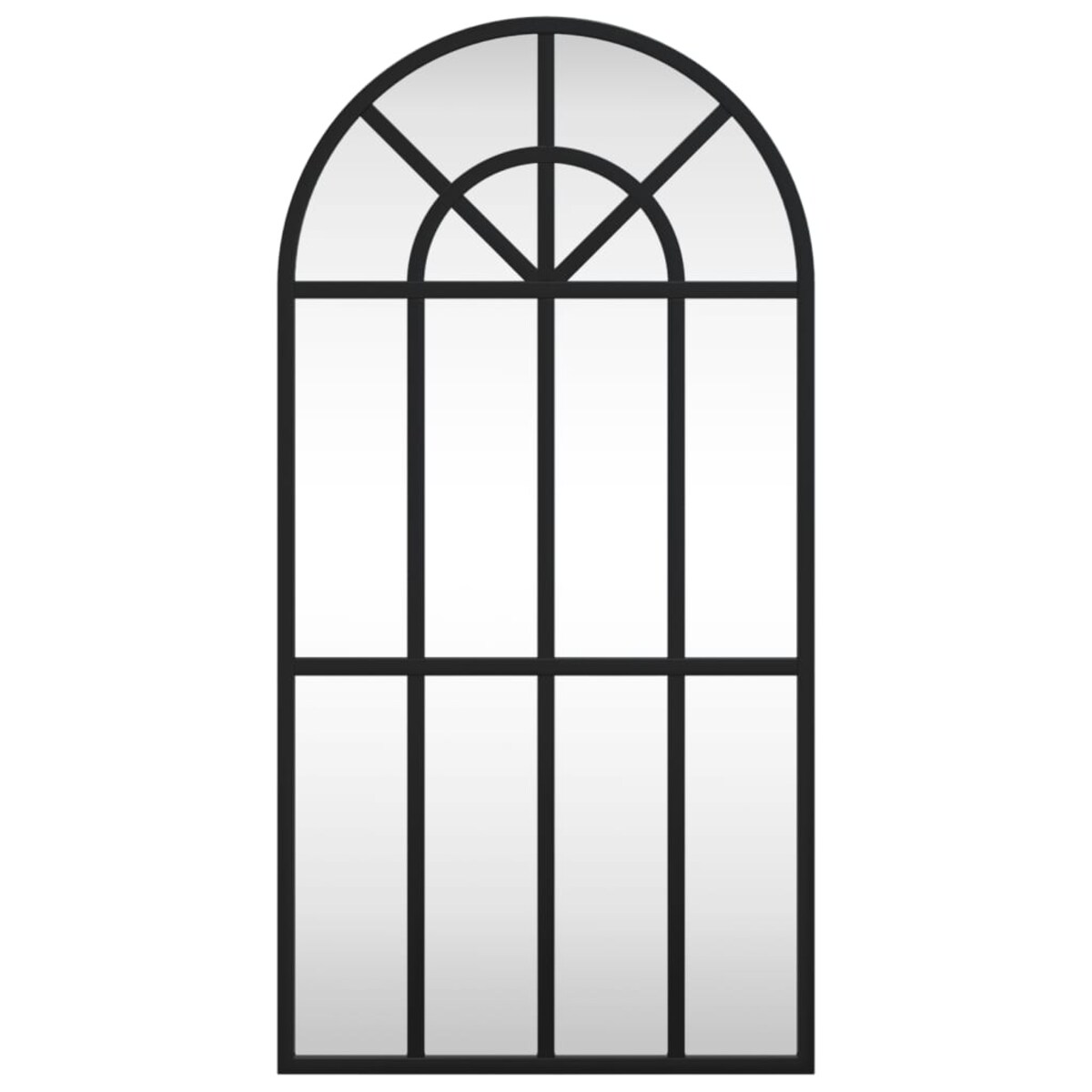 vidaXL Lustro ścienne, czarne, 30x60 cm, zakończone łukiem, żelazo