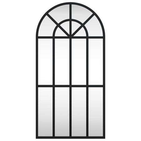 vidaXL Lustro ścienne, czarne, 30x60 cm, zakończone łukiem, żelazo