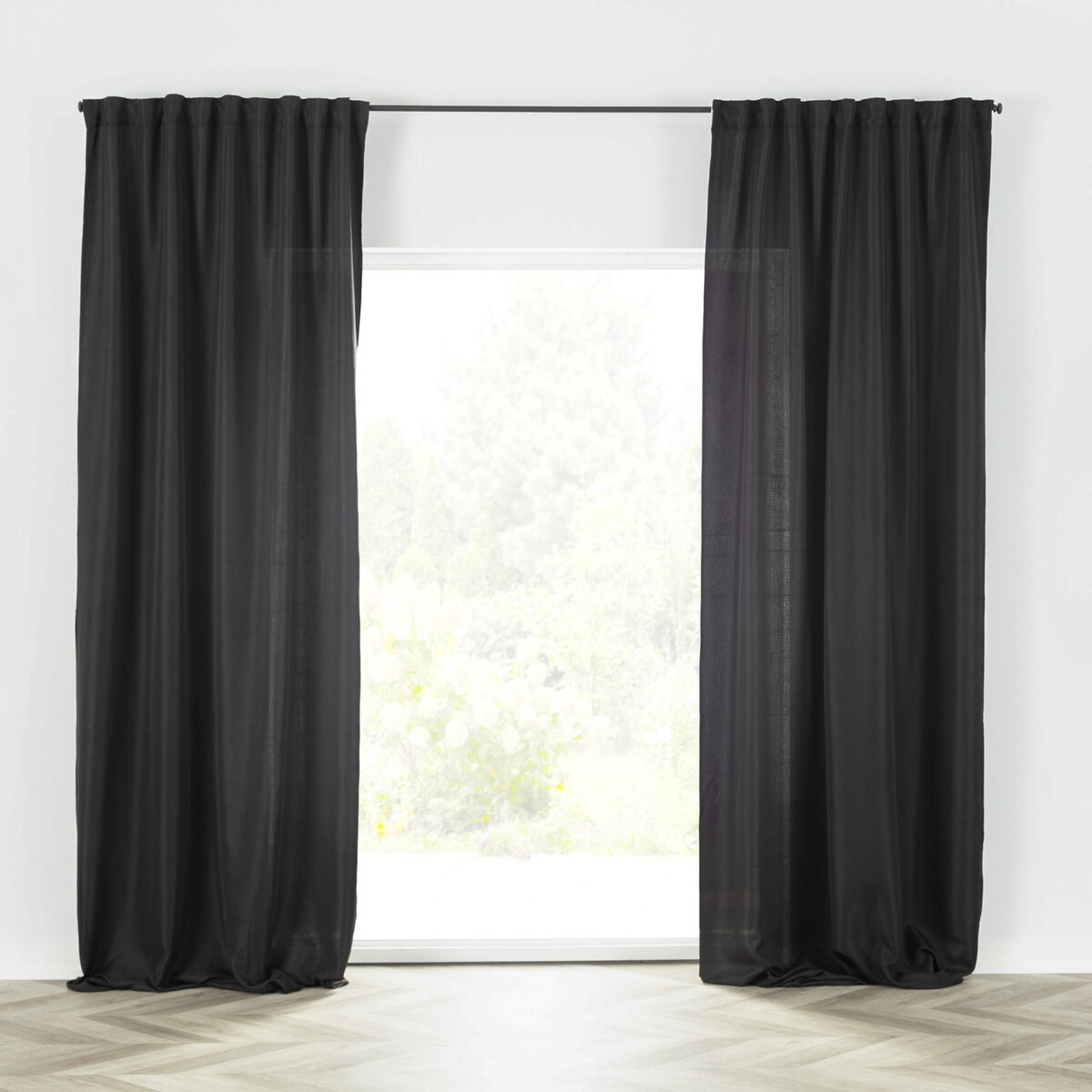 Zasłona BASIC na taśmie marszczącej 140x300cm czarny 1 szt. 140x300 czarny