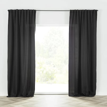 Zasłona BASIC na taśmie marszczącej 140x300cm czarny 1 szt. 140x300 czarny