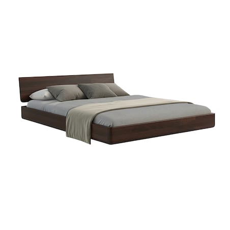 Łóżko lewitujące drewniane bukowe Visby LENA bez szafek / 140x200 cm, kolor palisander