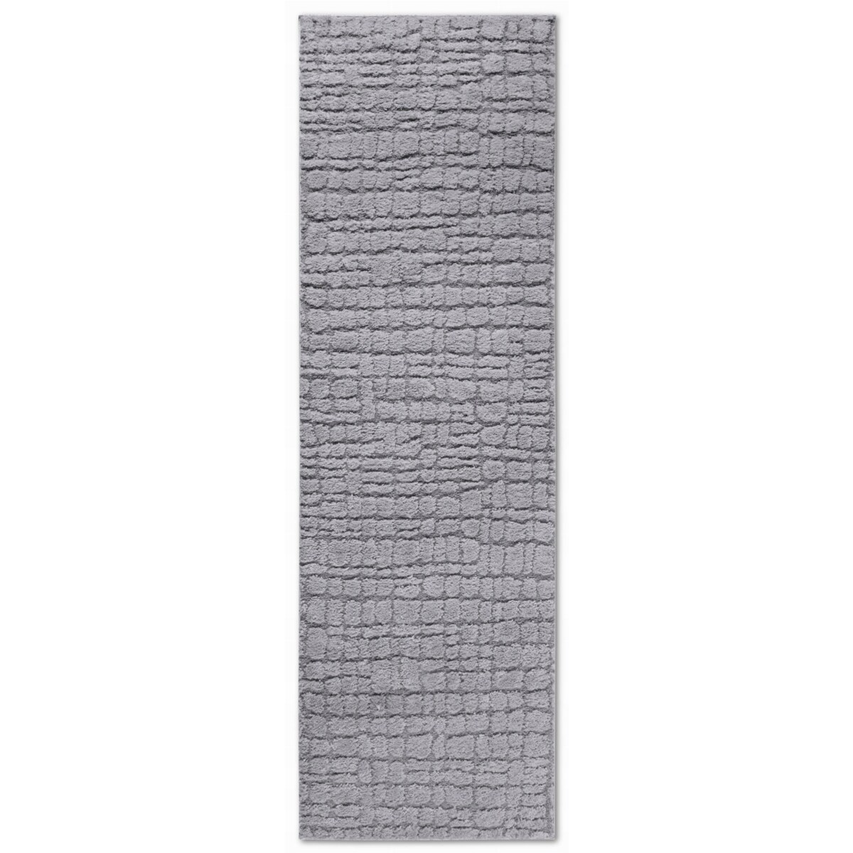 Chodnik pluszowy do korytarza 80x240cm, szary nowoczesny wzór boho