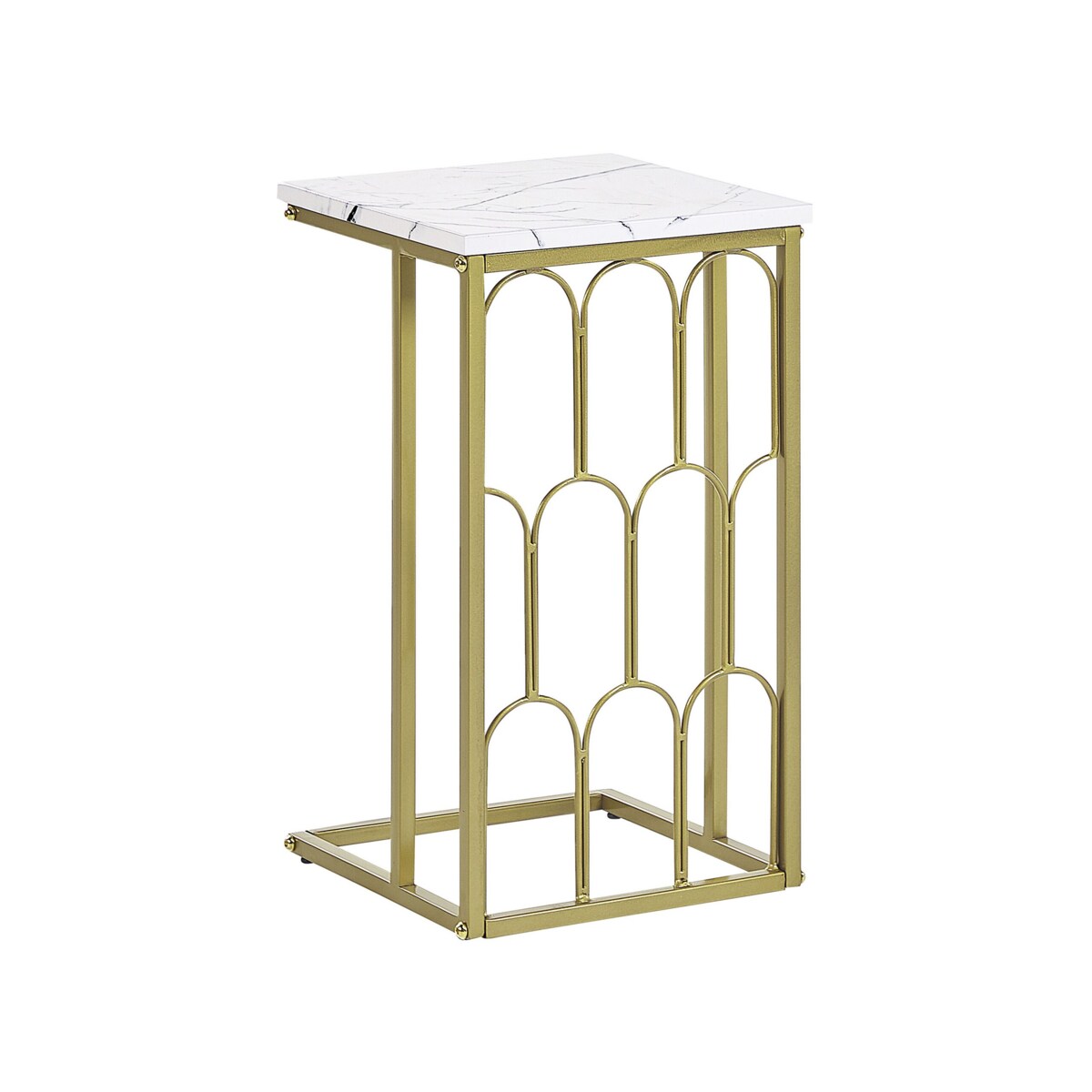 Stolik pomocniczy efekt marmuru biało-złoty PANDALE