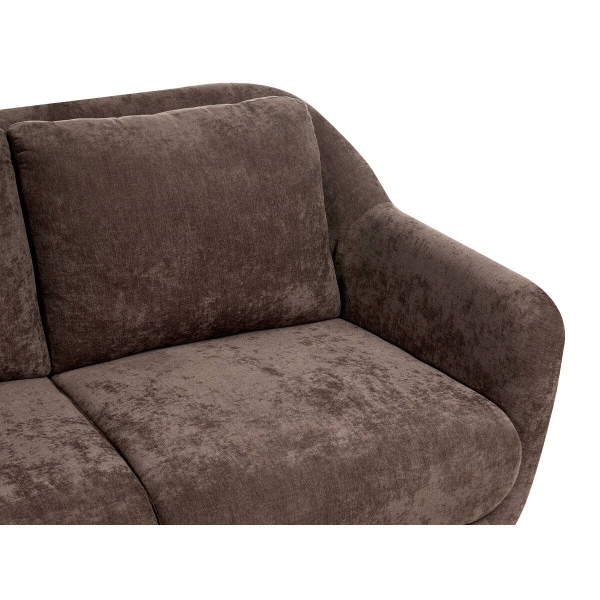 Sofa dla 2 osób EIBY Szenil Ciemnobrązowy