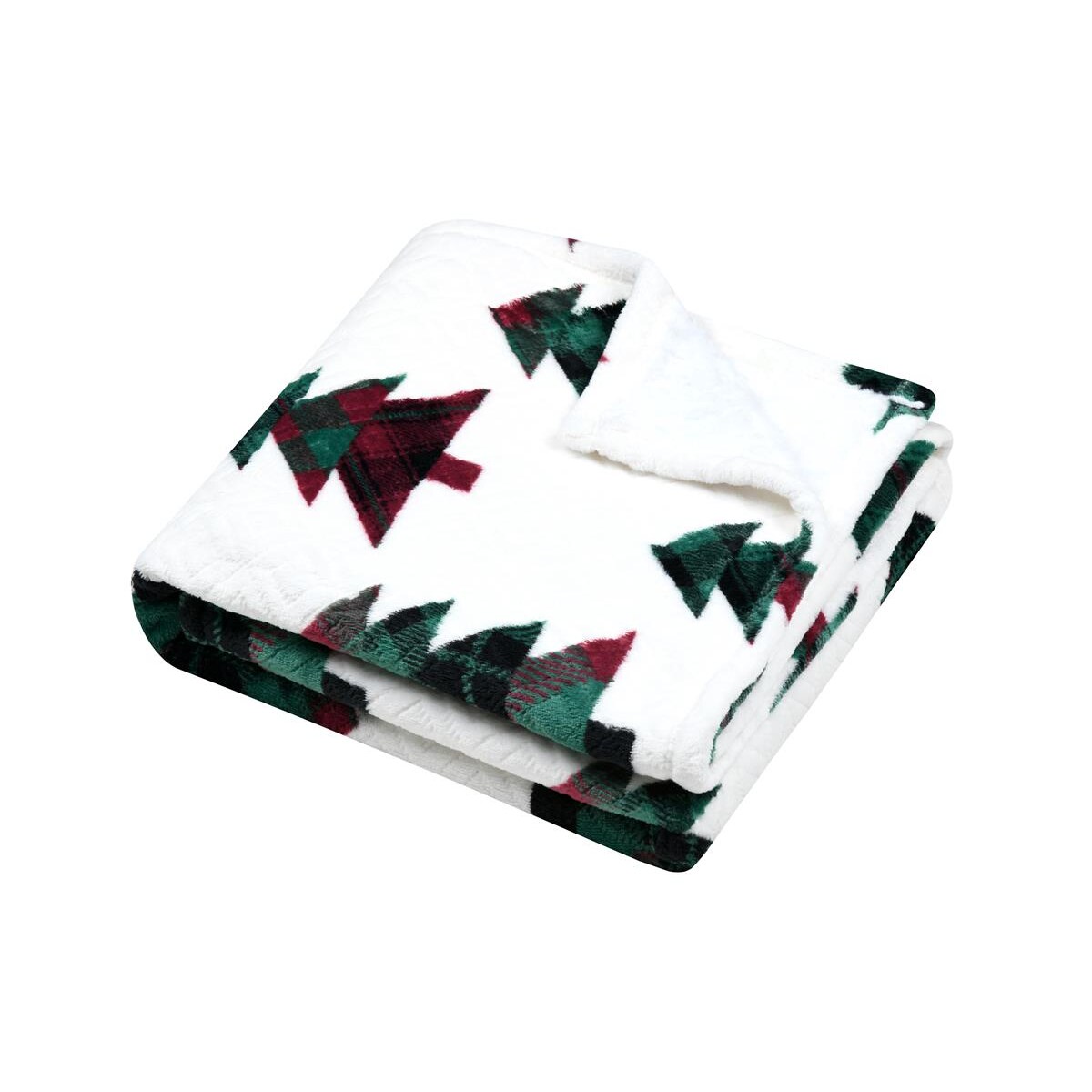 Koc świąteczny KLAUS w choinki, 130 × 160 cm