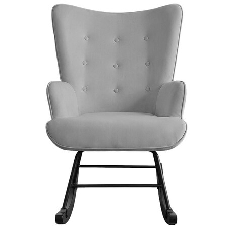 Fotel bujany tapicerowany welur wygodny wypoczynkowy uszak salon szary