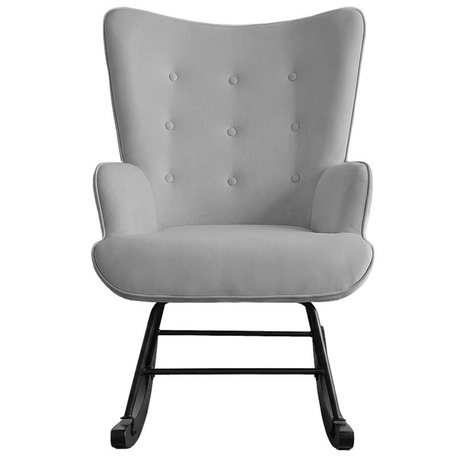 Fotel bujany tapicerowany welur wygodny wypoczynkowy uszak salon szary