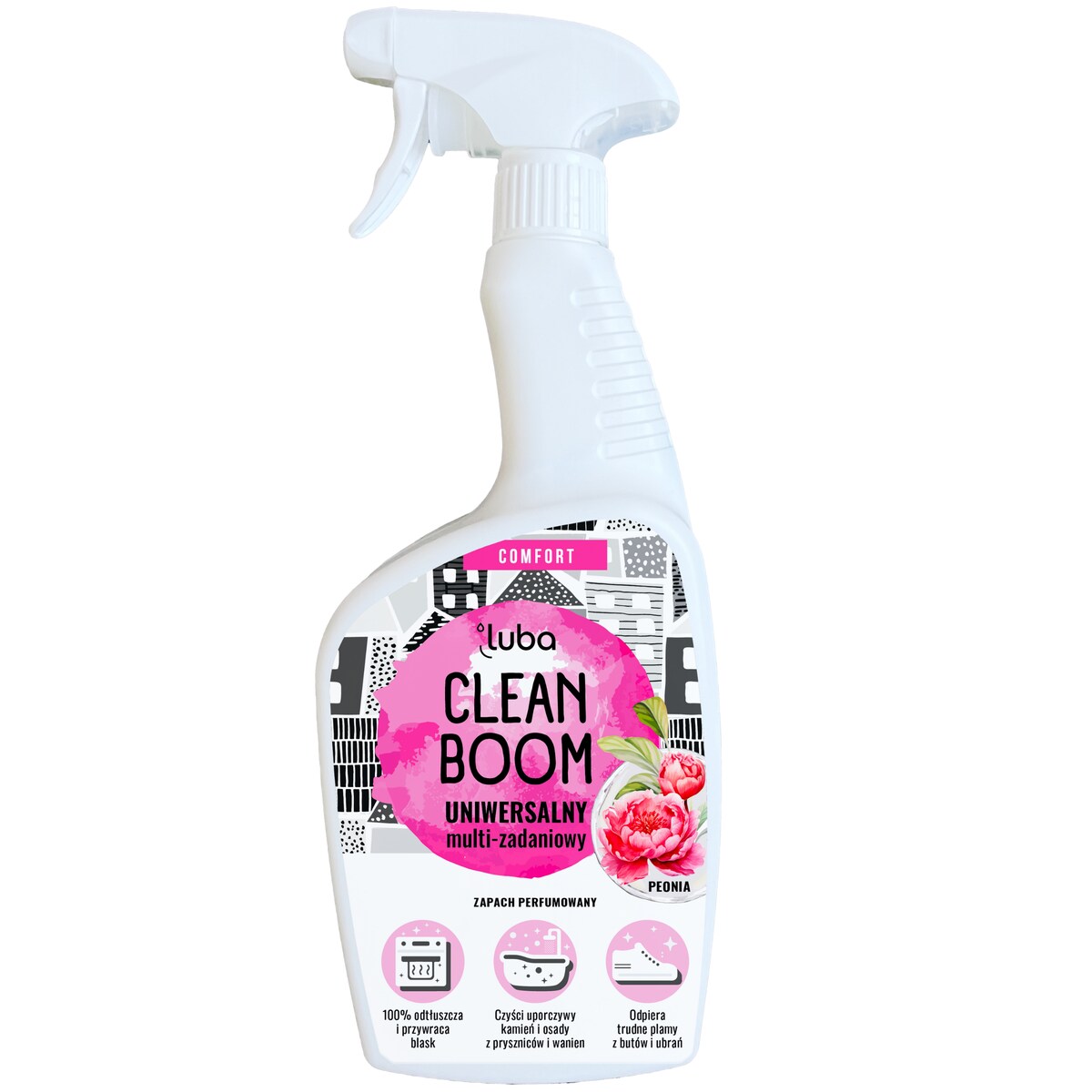 COMFORT CLEAN BOOM, Uniwersalny płyn do czyszczenia, PEONIA 600 ml