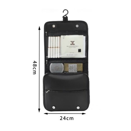 Kosmetyczka rozkładana elegancka kuferek etui z rączką czarna KS153CZ