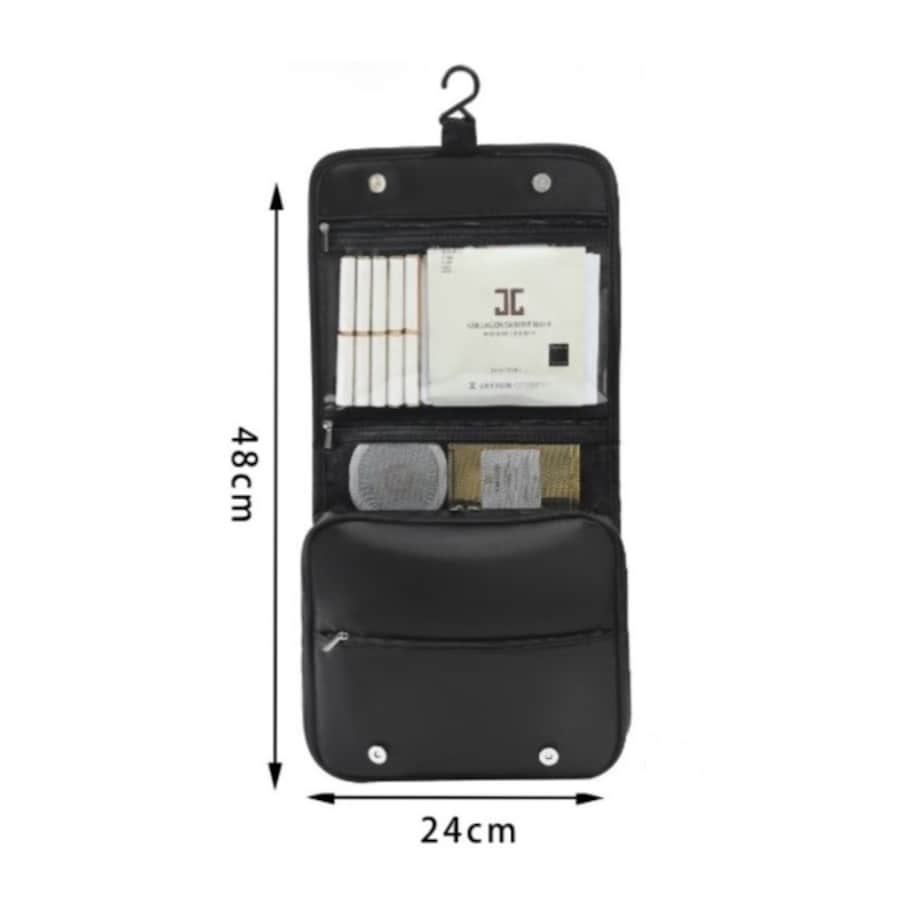 Kosmetyczka rozkładana elegancka kuferek etui z rączką czarna KS153CZ