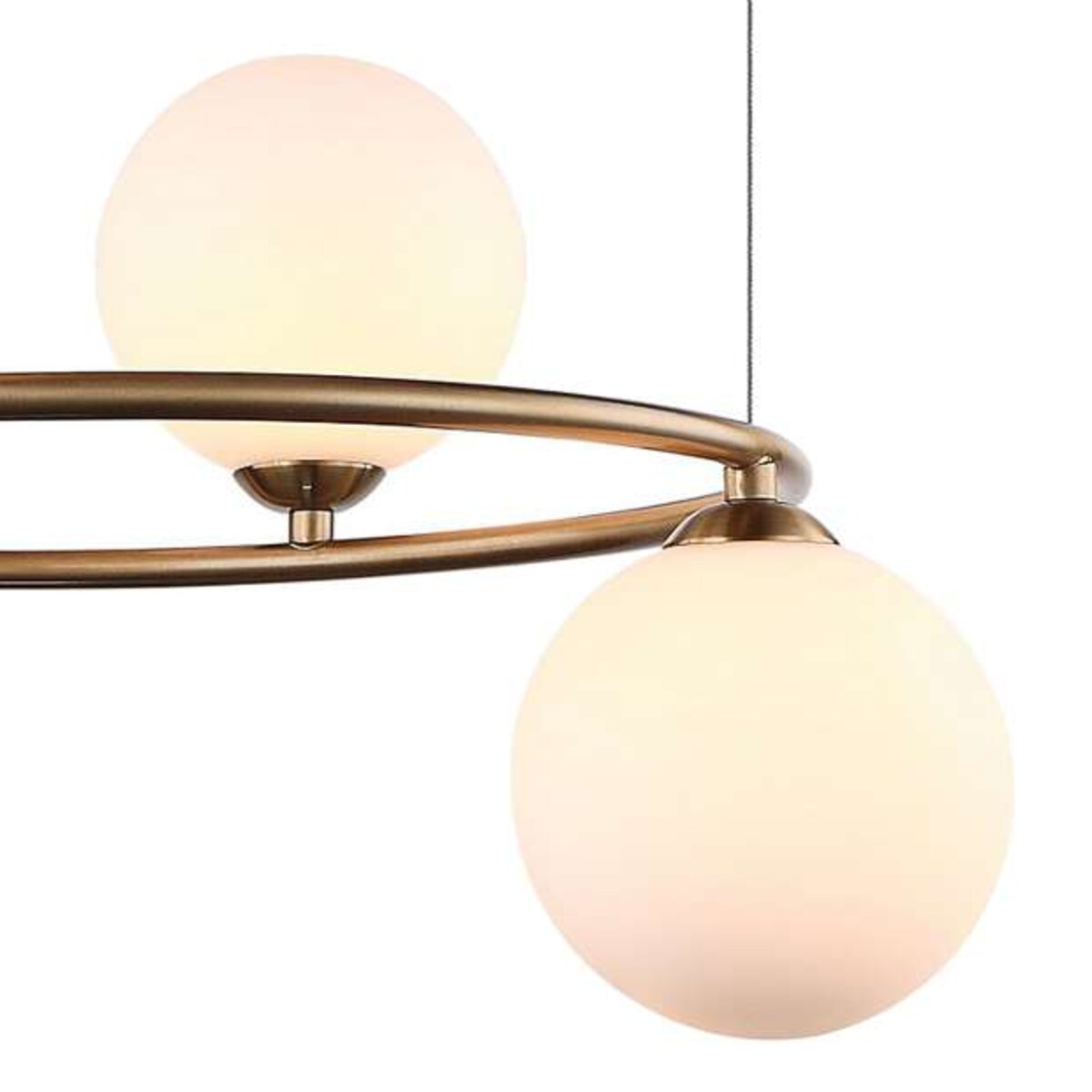 LAMPA wisząca AMILY MDM-3974/4 BRO Italux metalowa OPRAWA szklane kule ZWIS balls złote białe