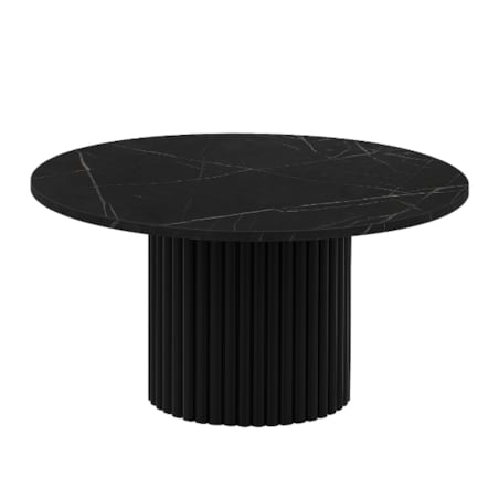 Okrągły stolik kawowy Riko średnica blatu 58 cm - marmur czarny