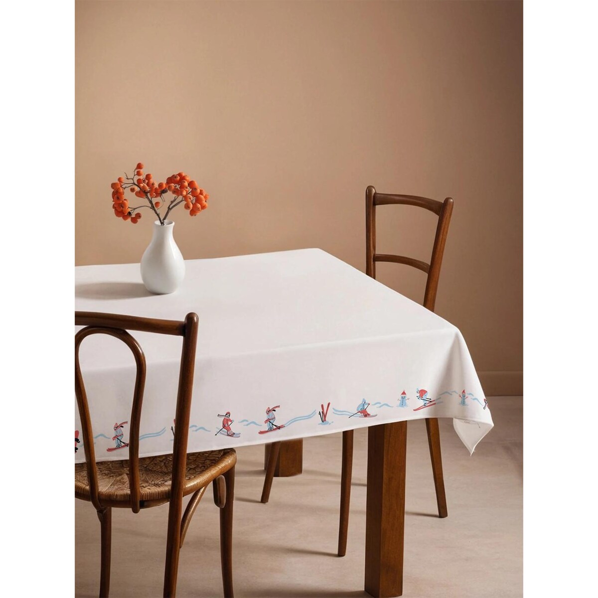 Obrus świąteczny - Narciarze 140x320 cm