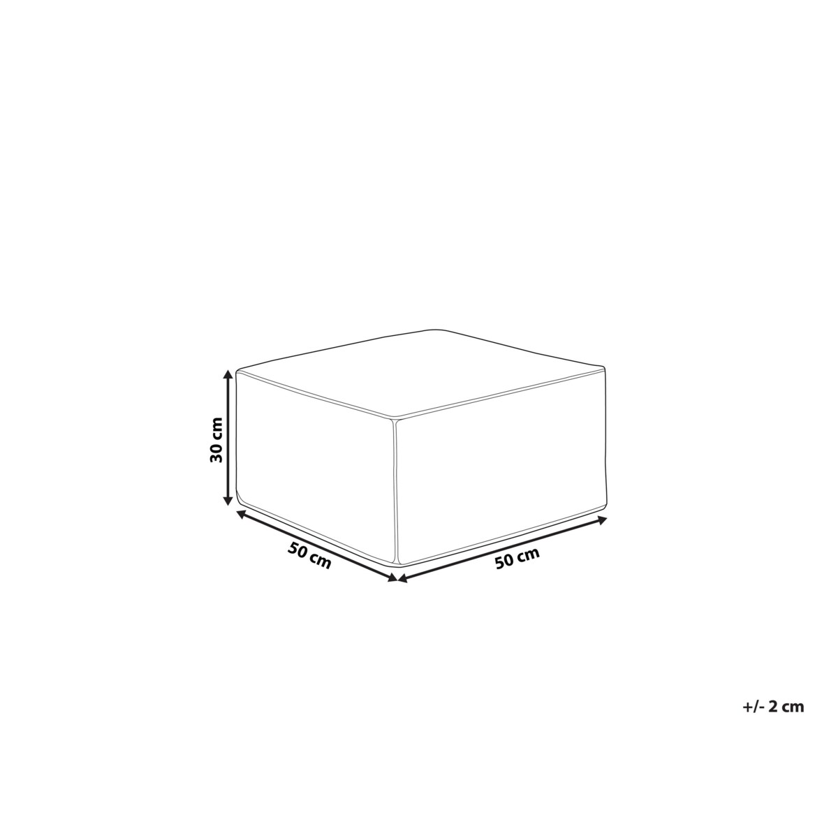 Puf bawełniany 50 x 50 x 30 cm beżowy SHERALI
