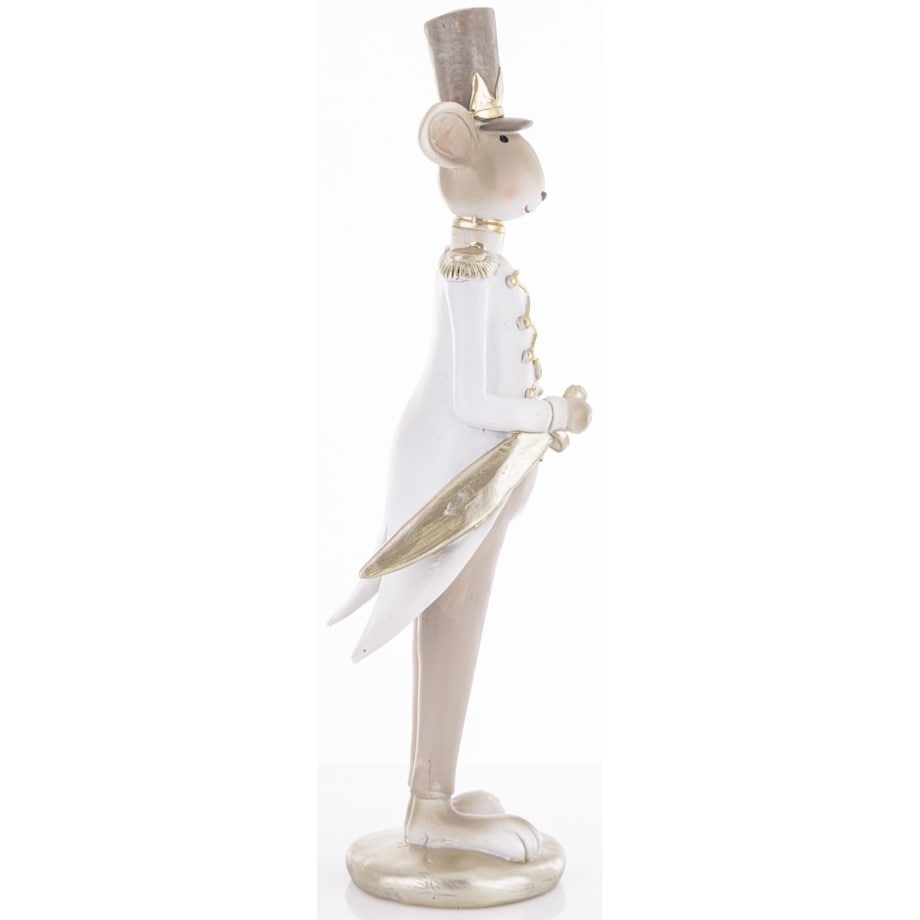 Figurka - myszka we fraku i cylindrze 31,5x9x9 cm TOPO szara