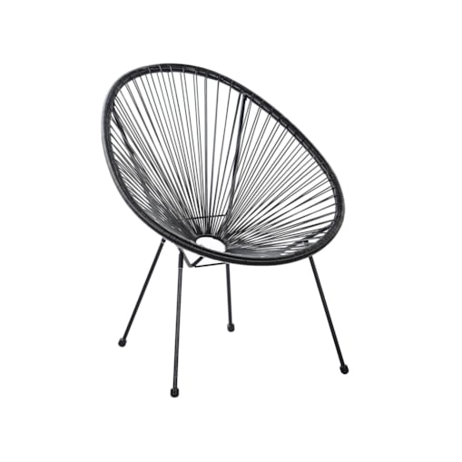 Krzesło z technorattanu czarne ACAPULCO II