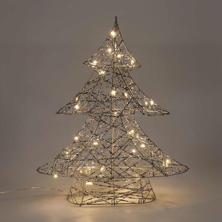 Druciana choinka, figurka z LED 40 cm