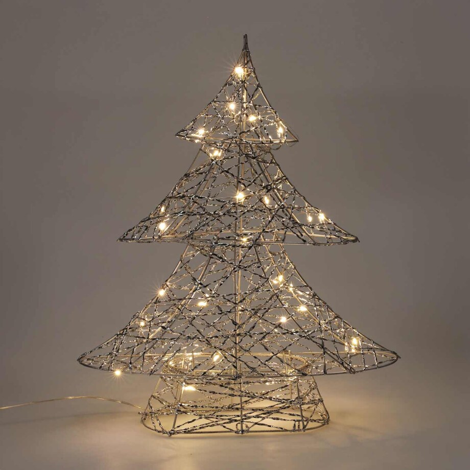 Druciana choinka, figurka z LED 40 cm