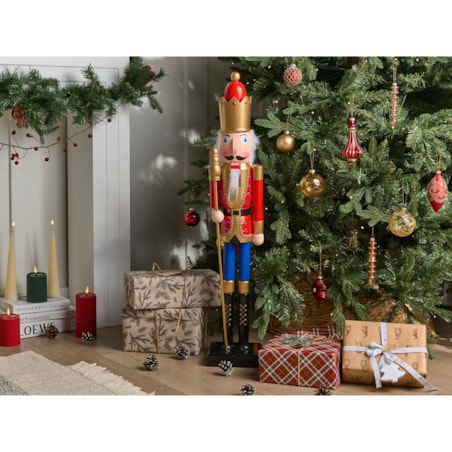 Figurka dekoracyjna MALARAN 90 cm Dziadek do orzechów Czerwony
