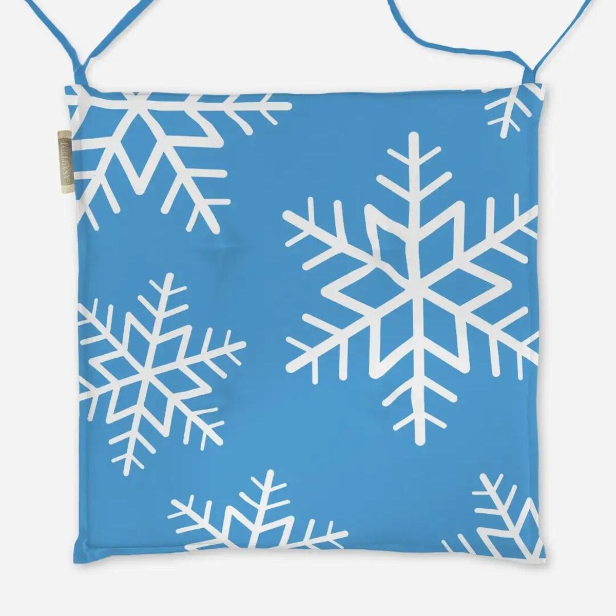 Poduszka świąteczna na krzesło - Niebieska śnieżynka