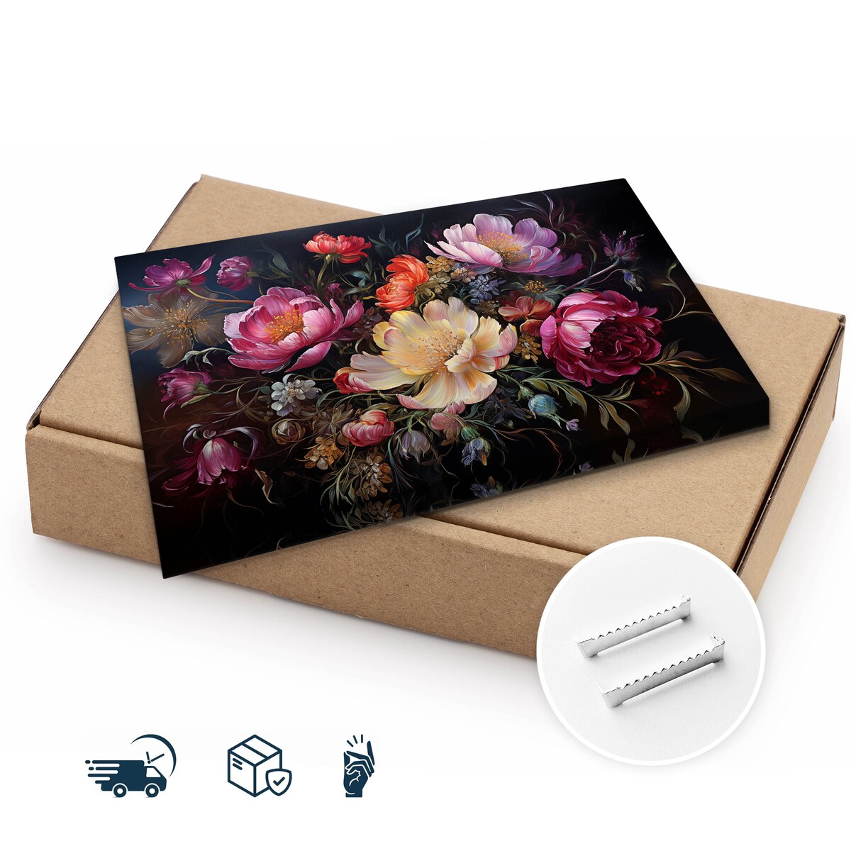 Obraz Do Sypialni Kolorowe Kwiaty Piwonie Abstrakcja Natura Rośliny 120x80cm