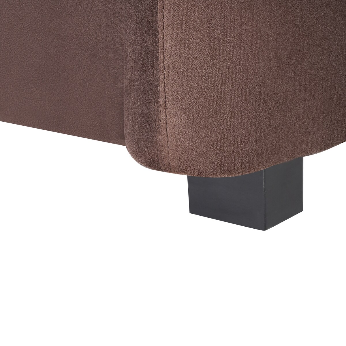 Sofa dla 3 osób VELTADA Welur Ciemnobrązowy