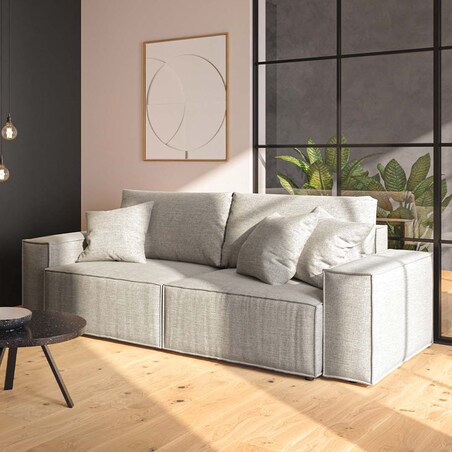 Melow 3-osobowa rozkładana sofa - jasnoszara