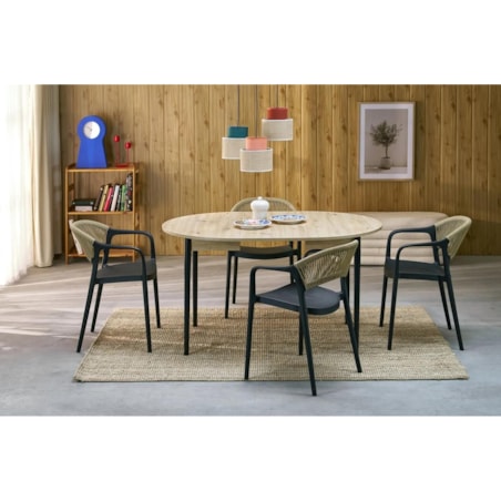 Krzesło K582 czarne/brązowe z tworzywa PVC