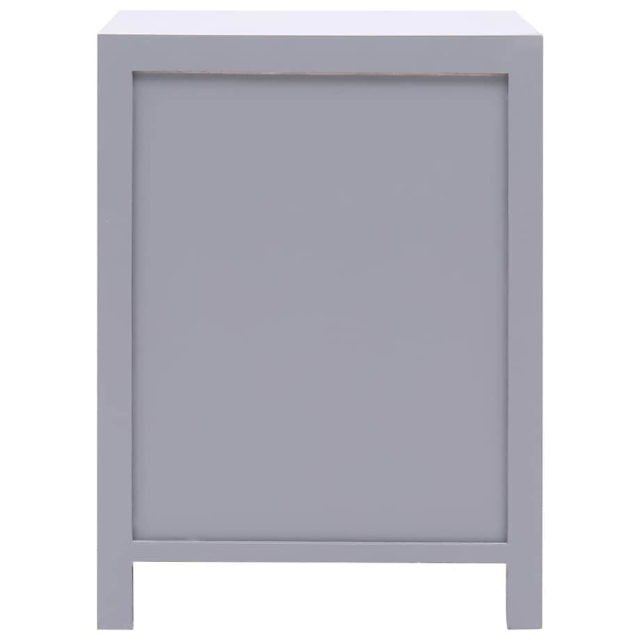 vidaXL Szafka nocna, szara, 38 x 28 x 52 cm, drewno paulownia