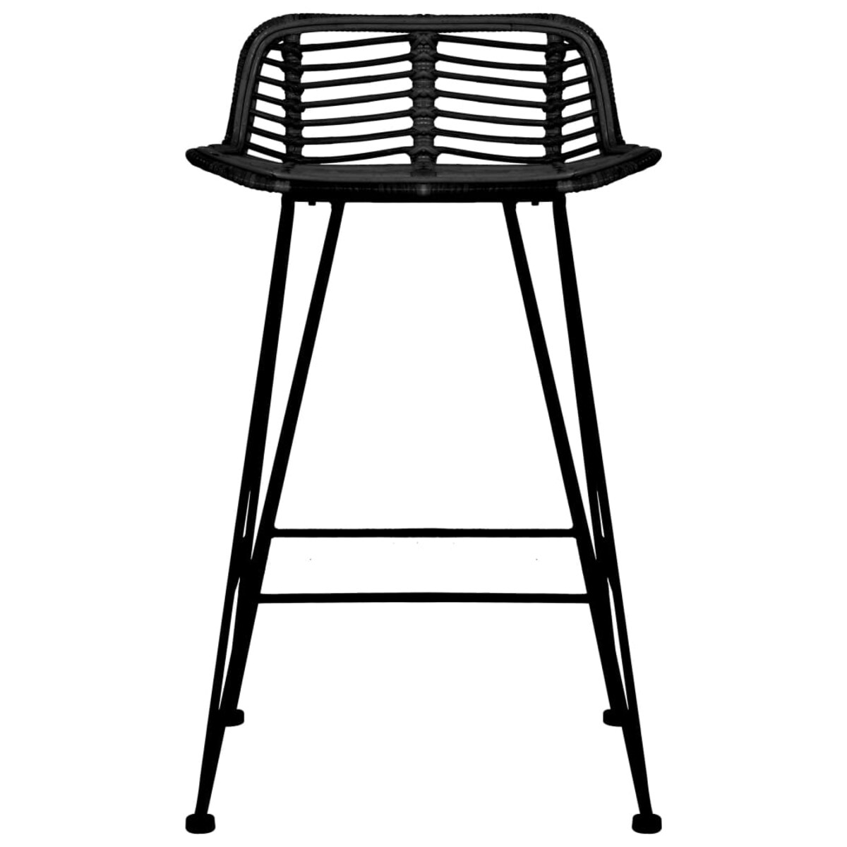 vidaXL Krzesła barowe, 2 szt., czarne, rattanowe