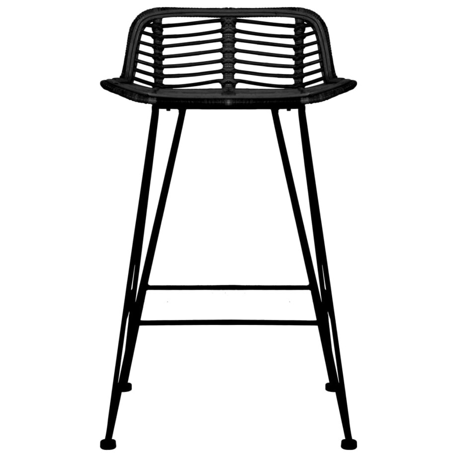 vidaXL Krzesła barowe, 2 szt., czarne, rattanowe