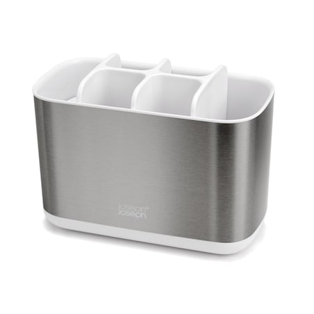 Organizer na szczoteczki L biały Easy Store Steel, 14 x 10 x 18 cm, Joseph Joseph