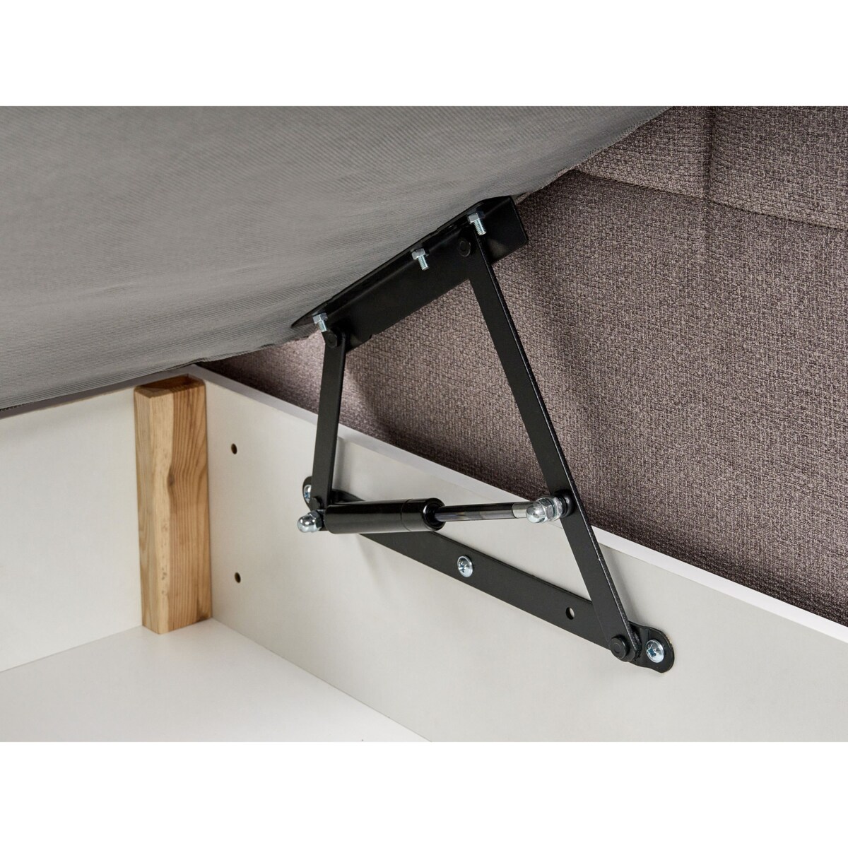 Łóżko kontynentalne z pojemnikiem OFFICER 160 x 200 cm Beżowoszary